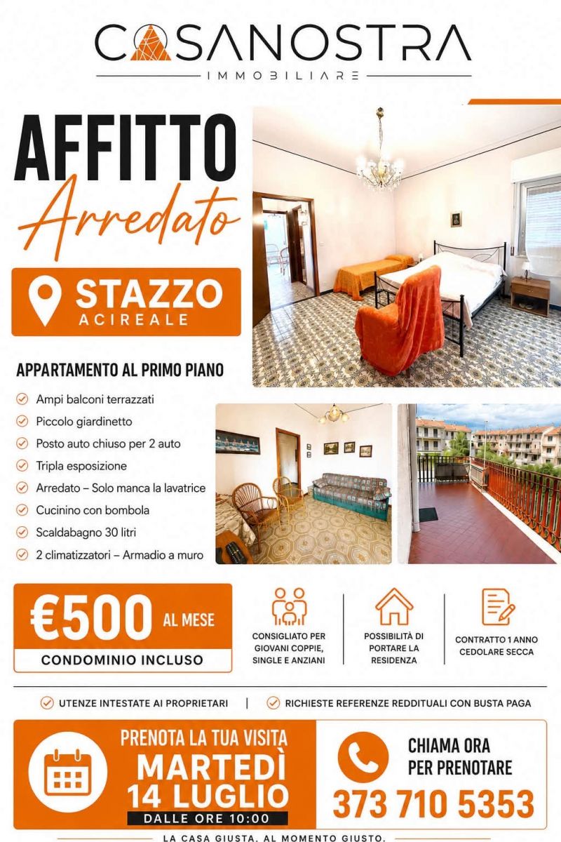 AFFITTO ARREDATO ZONA STAZZO...