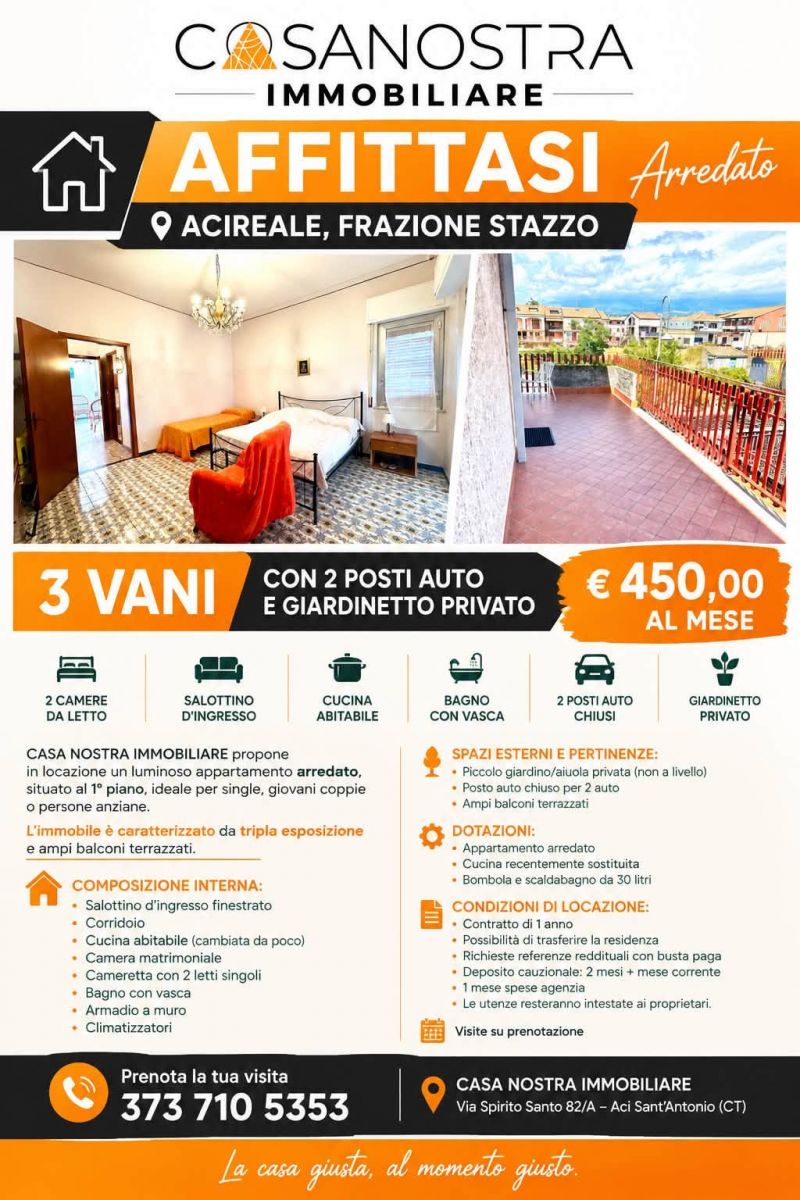AFFITTO ARREDATO ZONA STAZZO...
